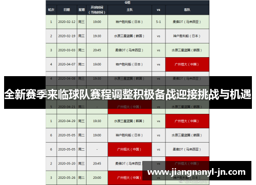 全新赛季来临球队赛程调整积极备战迎接挑战与机遇